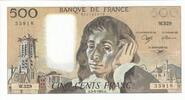 France 500 francs 500 Francs - Pascal - 03-01-1991 - Serial W.329 - Faute -