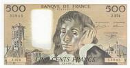 France 500 francs 500 Francs - Pascal - 02-05-1991 - Serial J.374 - Faurte -