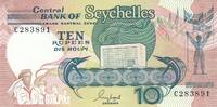 Seychelles 10 markkaa 10 Rupees - Central Bank of Seychelles - 1989 - Serial C -