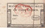 France 5 francs 5 Francs - Mandat Territorial - 28 Ventose de l'an 4 - Serial 1907 - Red stamp -