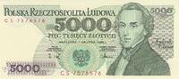 Poland 5000 zlotych 5000 Zlotych 1988 - Frederic Chopin - 1988 -