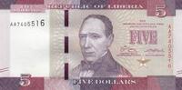 Liberia 5 dollars 5 Dollars - Edward J. Roye - Farmer - 2016 - Serial AA -