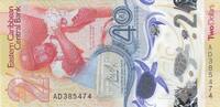 East Caribbean States 2 dollars 2 Dollars - Sir IVA VIV RICHARDS - Polymer - 2023 - Serial AD -