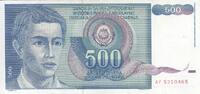 Yugoslavia 500 dinara 500 Dinara - Young man - Arms - 1990 -