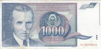 Yugoslavia 1000 dinara 1000 Dinara - Nikola Tesla - Arms - 1991 -