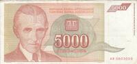 Yugoslavia 5000 dinara 5000 dinara - Nikola Tesla - 1993 -