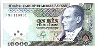 Turkey 10000 lira 10000 Lira, Président Ataturk - Minar sinar- 1989 - P. 200 -