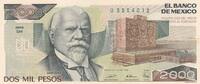 Mexico 2000 pesos 2000 Pesos - University - Justo Siena - 28-03-1989 - Serial DH -
