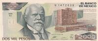 Mexico 2000 pesos 2000 Pesos - University - Justo Siena - 28-03-1989 - Serial EJ -