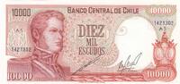 Chile 10000 escudos 10000 Escudos - O'Higgins - Rancagua's battle - 1967 - Serial A5 -