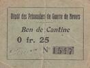 France 25 centimes 25 Centimes - Bon de cantine - Dépôt des prisonniers de guerre de Nevers -