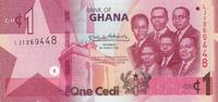 Ghana 1 cédi 1 Cedi, K. Nkrumah and 5 leaders - Dam - 2022 - Serial LJ -