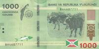 Burundi 1000 francs 1000 Francs - Cows - Map of Burundi with banana trees - 2023 - BH series -