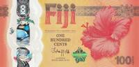 Fiji 100 cents 100 Cents - Hibiscus Flower - Chinese Dragon - Polymer - 2023 - BC Series -