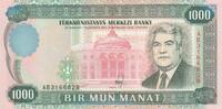 Turkmenistan 1000 manat 1000 Manat - Saparmyrat Nyýazow - State of Turkmenistan - 1995 - Series AB -