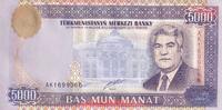 Turkmenistan 5000 manat 5000 Manat - Saparmyrat Nyýazow - State of Turkmenistan - 2000 - AK Series -