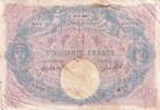 France 50 francs 50 Francs Blue and Pink - March 12, 1915 - Series O.6117 -