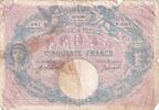 France 50 francs 50 Francs Blue and Pink - August 12, 1919 - Series F.8564 -