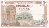 France 50 francs Billet France 50 francs 1937 -