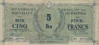 5 franc Billet 5 franc 1943 -