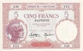 Tahiti 5 francs Billet Tahiti 5 francs 1936 - 1940 -