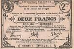 France 2 francs 2 Francs - Cities of Vosges - 14-08-1916 - Serial 1 -