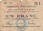 France 1 franc 1915 1 Franc - City of Acheville - 01-03-1915 IV / S 6.06 US$  +  23.09 US$ shipping