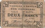 France 2 francs 1916 2 Francs - City of Anneux - 12-01-1916 - Serial A V... 6.06 US$  +  23.09 US$ shipping