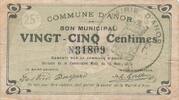France 25 centimes 1915 25 Centimes - City of Anor - 15-08-1915 IV / S 8.49 US$  +  23.09 US$ shipping