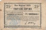 France 25 centimes 25 Centimes - Unified Regional Bill - City of Fresnoy... 6.06 US$  +  23.09 US$ shipping