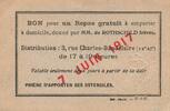 France 1917 1 Free Lunch - given by de Rothschild brothers - 07-06-1917 ... 18.19 US$  +  23.09 US$ shipping