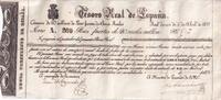 Spain 200 pesos fuertes 1837 Billet Spain 200 pesos fuertes 1837 II / VZ 181.87 US$  +  23.09 US$ shipping