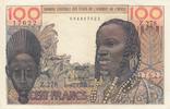 West AFrican States 100 francs 100 Francs mask 1959 - Serial Z.278 -