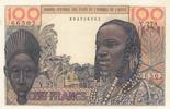 West AFrican States 100 francs 100 Francs mask 1959 - Serial Y.278 -
