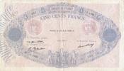 France 500 francs 500 Francs Rose et Bleu - 28-08-1930 - Serial Y.1353 -