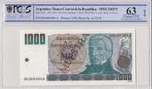 Argentina 1000 pesos argentinos 1000 Pesos , G San Martin - 1983 - Specimen - PCGS 63 OPQ -P.317s -