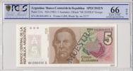 Argentina 5 australes 5 Australes 1985 - Spécimen - PCGS 66 OPQ P.324 -