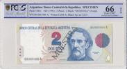 2 pesos 1992 Argentinien 2 Pesos Bartolomé Mitre - Museum  - 1992 - Spécimen - PCGS 66 OPQ I / ST
