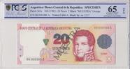 Argentina 20 pesos 20 Pesos Jean Manuel de Rosas - 1992 - Spécimen - PCGS 65 OPQ -