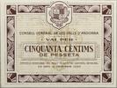 Andorra 50 centimes 50 centims de Pesseta - 1936