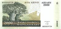 Madagascar 2000 ariary 2000 Ariary - Baobabs - Landscape -2008 - P.90b - UNC -