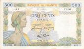 France 500 francs 500 Francs Pax with wreath - 28-08-1941 Serial X.3596 - VF -