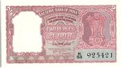 India 2 rupees 2 Rupees, Ashoka Column - Tiger - 1957-62 - P.29 b -