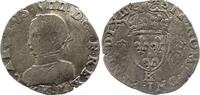 France teston Teston Charles IX - 1563 K Bordeaux - Silver - 2 nd type - FINE -