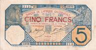 French West Africa 5 francs 5 Francs - Dakar - 13-01-1928 - Serial Q 3898 - XF - P.5Bd -