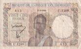 French West Africa 25 francs 25 Francs - Woman - Man with a cow - 1943 - Serial U.1288 - F - P.38 -