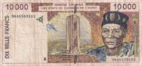 West AFrican States 10000 francs 10000 Francs - Headman - Bridge - 1998- K Sénégal - F - P.714Kh -