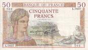 France 50 francs 50 Francs - Cérès - 17-02-1938 - Serial L.7637 - VF to XF - P.85 -