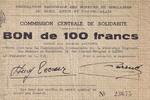 France 100 francs 100 Francs - Fédération régionales des mineurs du Nord, Anzin et Pas-de-Calais - F+ - 1939-1945 -