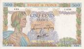 France 500 francs 500 Francs - La Paix - 10-09-1942 - Serial Y.6708 - P.AU - P.95 -